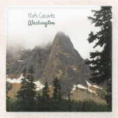 風光明媚なノースカスカズワシントン山の写真 ガラスコースター (正面)