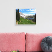 風光明媚なハイキング雪のレンジマウンテンサミットワイオミング キャンバスプリント (インサイチュ (リビング))