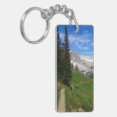 風光明媚なハイキング雪のレンジマウンテンサミットワイオミング キーホルダー (正面左)