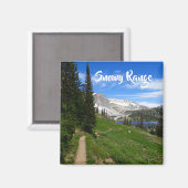 風光明媚なハイキング雪のレンジマウンテンサミットワイオミング マグネット (正面/裏面)