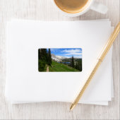 風光明媚なハイキング雪のレンジマウンテンサミットワイオミング ラベル (インサイチュ)