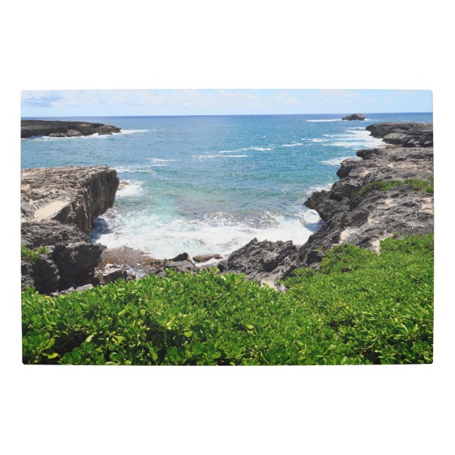風光明媚なハワイアンコーストメタルウォールアート30 x 20 メタルプリント (正面)