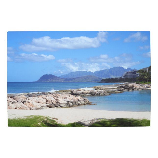 風光明媚なハワイアンコーストメタルウォールアート30 x 20 メタルプリント (正面)