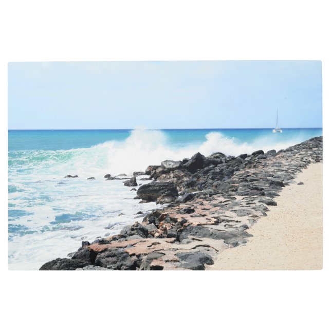 風光明媚なハワイアンコーストメタルウォールアート36 x 24 メタルプリント (正面)