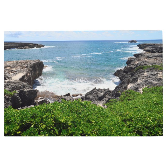 風光明媚なハワイアンコーストメタルウォールアート36 x 24 メタルプリント (正面)