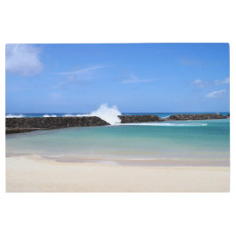 風光明媚なハワイアンラグーンメタルウォールアート36 x 24 メタルプリント