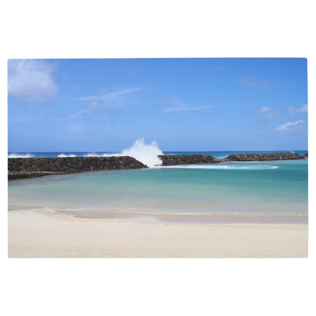 風光明媚なハワイアンラグーンメタルウォールアート36 x 24 メタルプリント (正面)