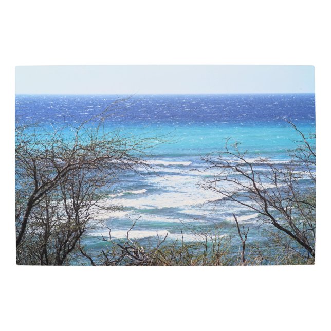 風光明媚なハワイ海ビューメタルウォールアート30 x 20 メタルプリント (正面)