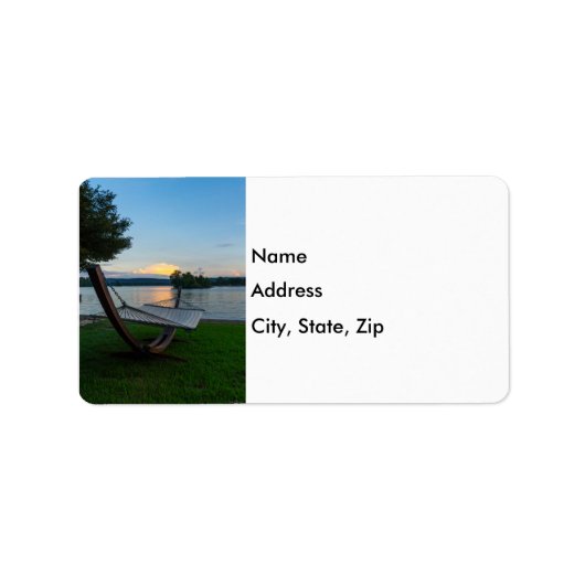 風光明媚なハンモック ラベル (正面)