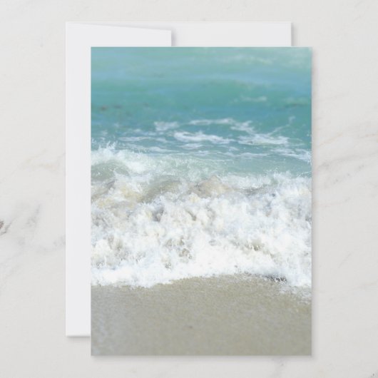 風光明媚なハートザサンドビーチリハーサルディナー 招待状 (裏面)