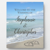 風光明媚なハートザサンドビーチ結婚式へようこそ フォトプラーク (正面)