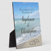 風光明媚なハートザサンドビーチ結婚式へようこそ フォトプラーク (側面)