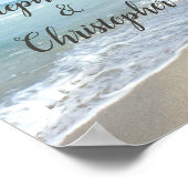 風光明媚なハートザサンドビーチ結婚式へようこそ ポスター (角)