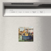 風光明媚なハーバーインゴールウェイシティアイルランド魚釣りボート マグネット (インサイチュ (食洗機))