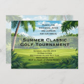風光明媚なパームゴルフイベントトーナメントパーティの招待状 招待状 (正面/裏面)