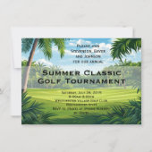 風光明媚なパームゴルフイベントトーナメントパーティの招待状 招待状 (正面)