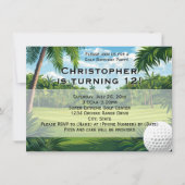 風光明媚なパームゴルフバースデーパーティーへの招待 招待状 (正面)