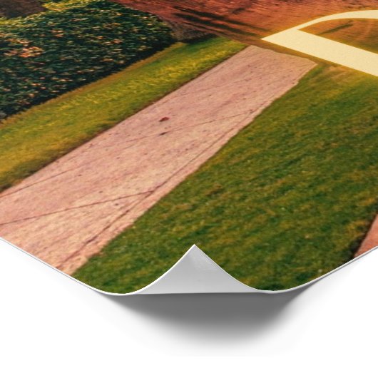 風光明媚なパームビーチピンクスカイス ポスター (角)