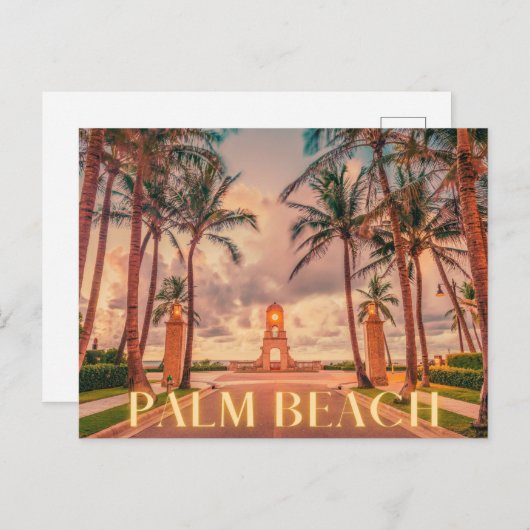 風光明媚なパームビーチピンクスカイス ポストカード (正面/裏面)