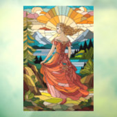 風光明媚なビスタの女性：ステンドグラスの優雅さ ウィンドウサイン (シート3)