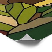 風光明媚なビスタの女性：ステンドグラスの優雅さ ポスター (角)