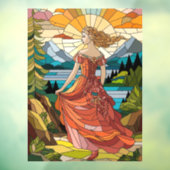 風光明媚なビスタの女性：ステンドグラス優雅さA ウィンドウサイン (シート3)