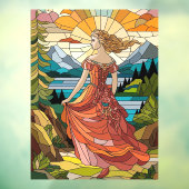 風光明媚なビスタの女性：ステンドグラス優雅さA ウィンドウサイン (シート3)