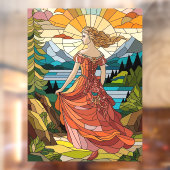 風光明媚なビスタの女性：ステンドグラス優雅さA ウィンドウサイン (シート2)