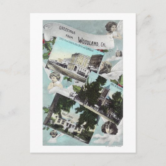 風光明媚なビューズからの挨拶Woodland, CA ポストカード (正面)