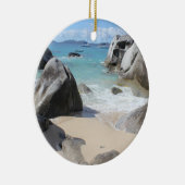 風光明媚なビーチアットザバスオンヴァージンゴルダ, BVI セラミックオーナメント (右)