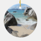 風光明媚なビーチアットザバスオンヴァージンゴルダ, BVI セラミックオーナメント (裏面)