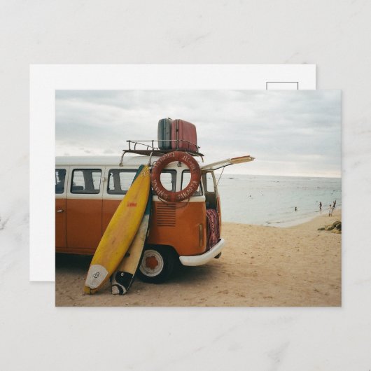 風光明媚なビーチアートサマーバケーションヴィンテージビーチImg ポストカード (正面/裏面)