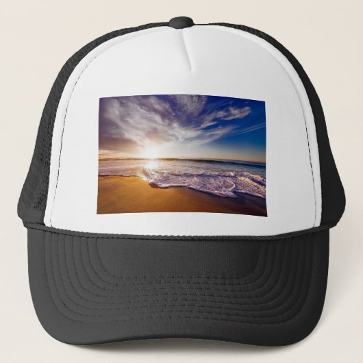風光明媚なビーチアート海画像カッコいい写真Bea キャップ (正面)