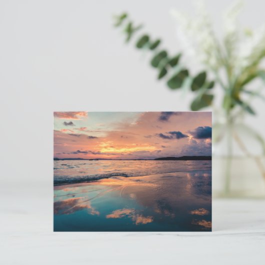 風光明媚なビーチアート海画像カッコいい写真Bea ポストカード (スタンド正面)