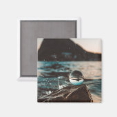 風光明媚なビーチアート海画像カッコいい写真Bea マグネット (正面/裏面)