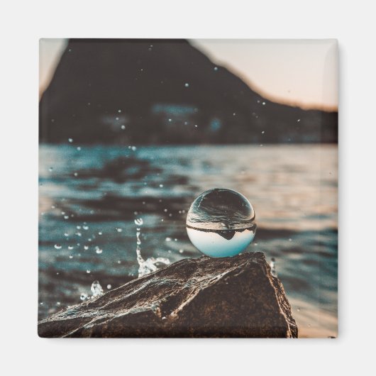 風光明媚なビーチアート海画像カッコいい写真Bea マグネット (正面)