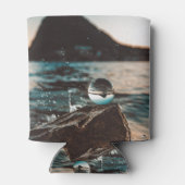 風光明媚なビーチアート海画像カッコいい写真Bea 缶クーラー (裏面)