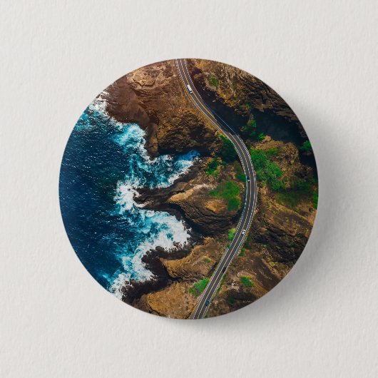 風光明媚なビーチアート海画像カッコいい写真Bea 缶バッジ (正面)