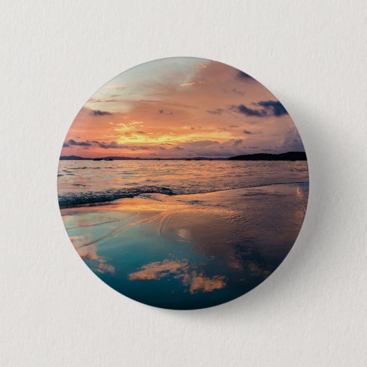 風光明媚なビーチアート海画像カッコいい写真Bea 缶バッジ (正面)