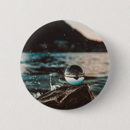 風光明媚なビーチアート海画像カッコいい写真Bea 缶バッジ