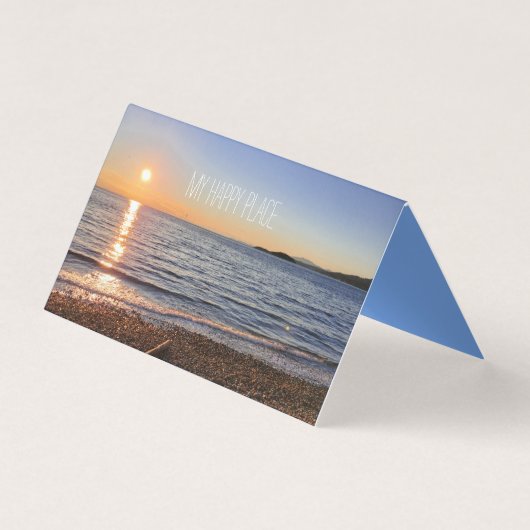 風光明媚なビーチサンセットフォトカード (正面)