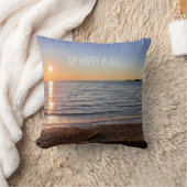 風光明媚なビーチサンセットフォト クッション (ブランケット)