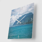 風光明媚なビーチバケーションスタイリッシュウォールクロック スクエア壁時計 (傾斜)