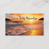 風光明媚なビーチ不動産仲介業者パラダイス名刺 名刺 (正面)