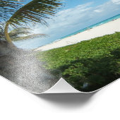風光明媚なビーチ海、ホワイトサンドw/アクアウォーター フォトプリント (角)