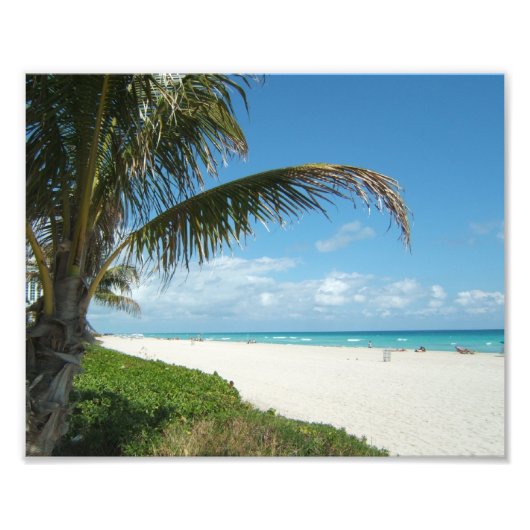 風光明媚なビーチ海、ホワイトサンドw/アクアウォーター フォトプリント (正面)