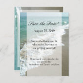 風光明媚なビーチ目的地の結婚式の日付を保存 案内ポストカード (正面/裏面)