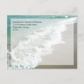 風光明媚なビーチ目的地の結婚式の日付を保存 案内ポストカード (裏面)