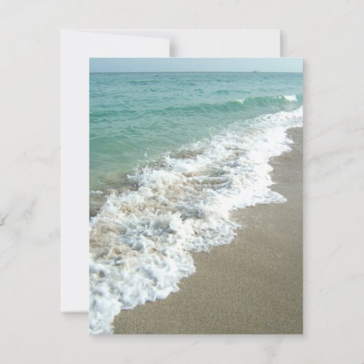 風光明媚なビーチ目的地の結婚式 セーブザデート (裏面)