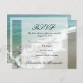 風光明媚なビーチ目的地の結婚式RSVPポストカード インビテーションポストカード (正面/裏面)